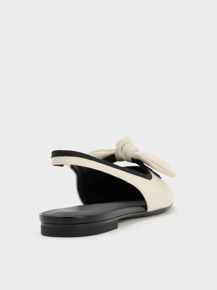 Knot-Bow Slingback Flats