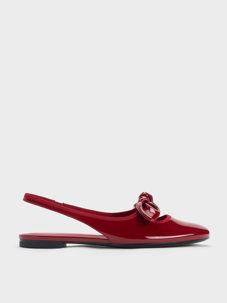 Knot-Bow Slingback Flats