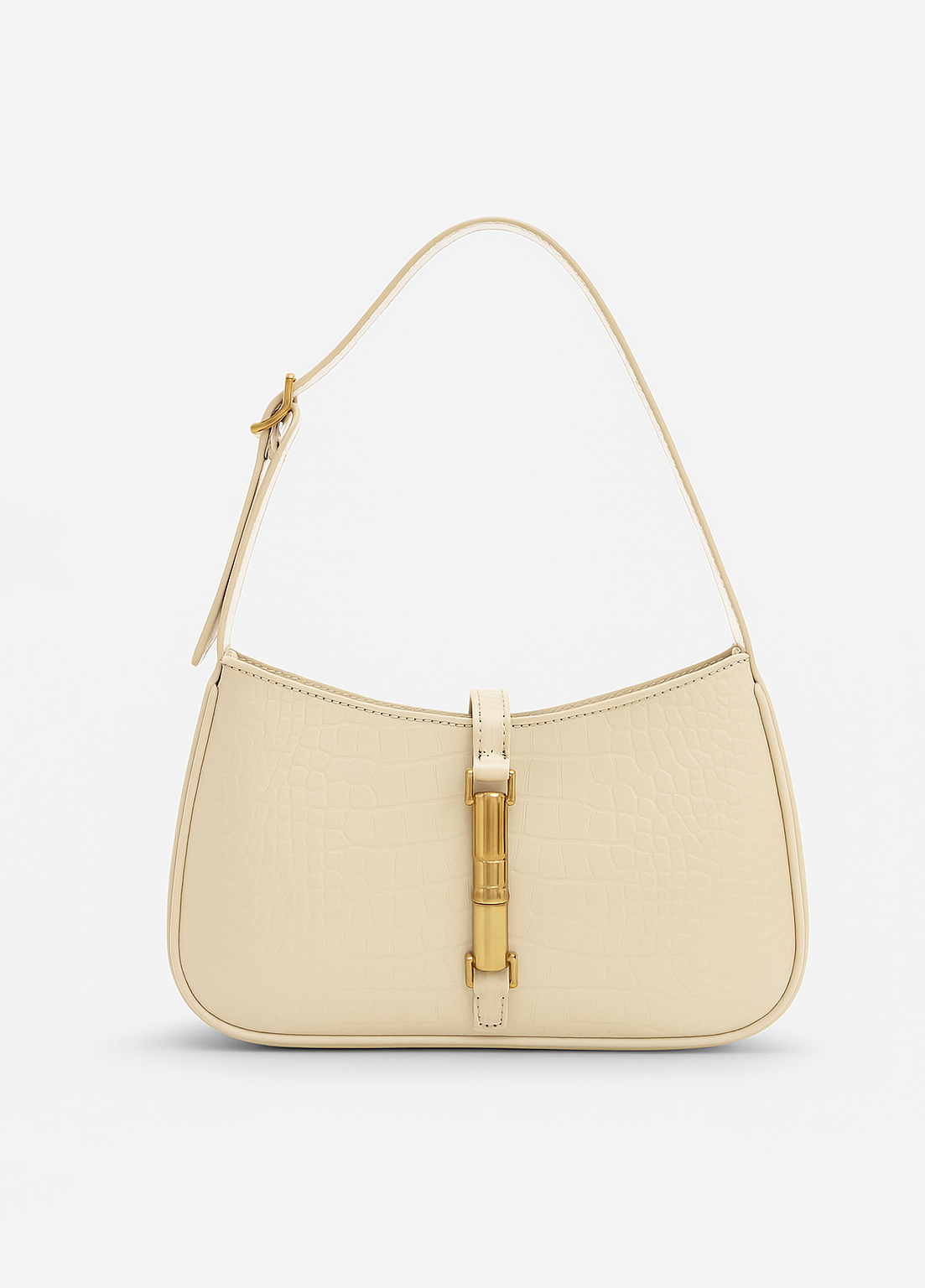Cesia Croc-Effect Metallic-Accent Shoulder Bag
