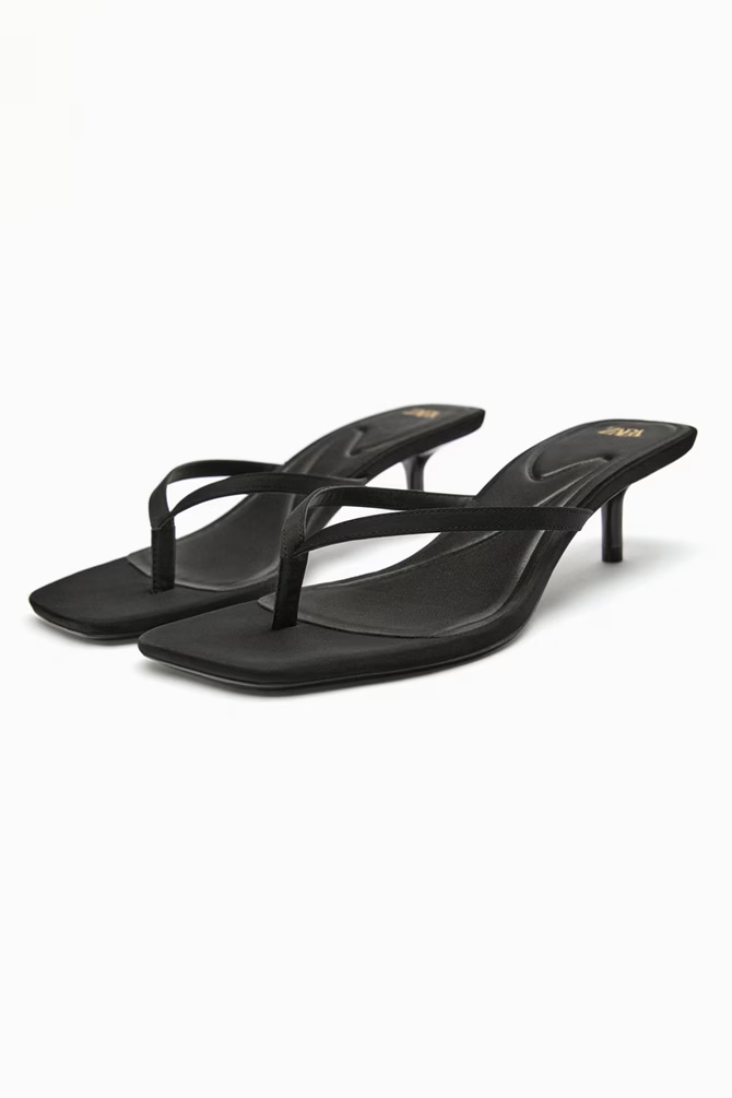 SATIN KITTEN HEEL SANDALS