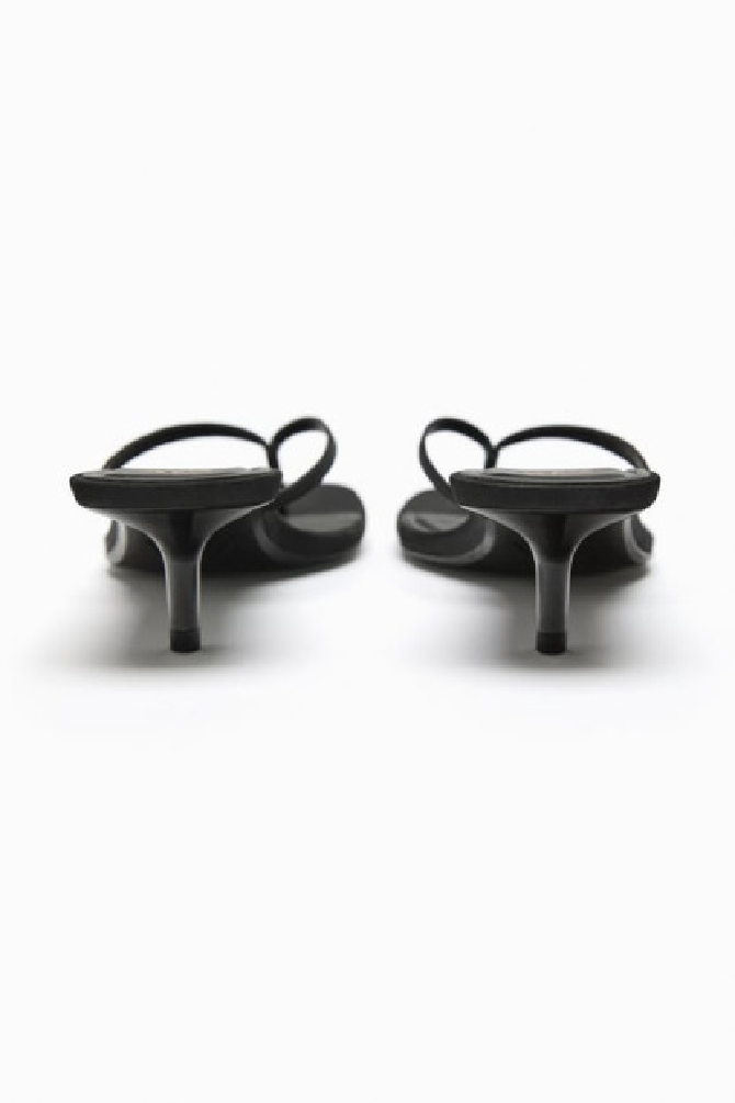 SATIN KITTEN HEEL SANDALS