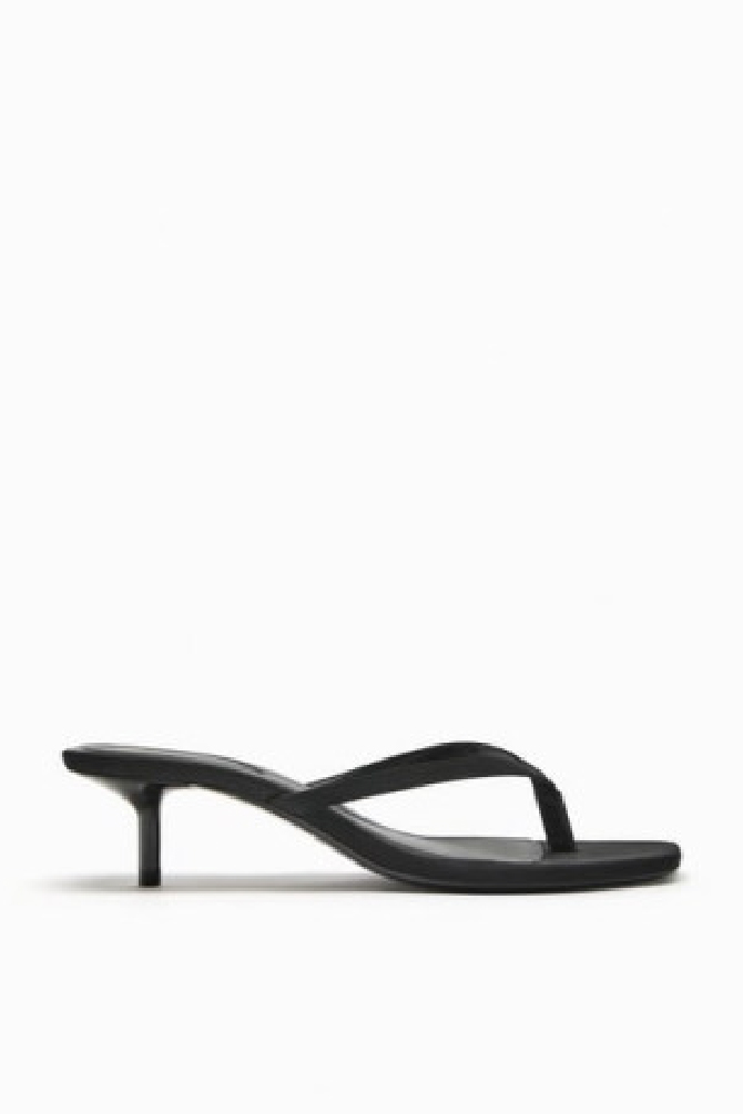 SATIN KITTEN HEEL SANDALS