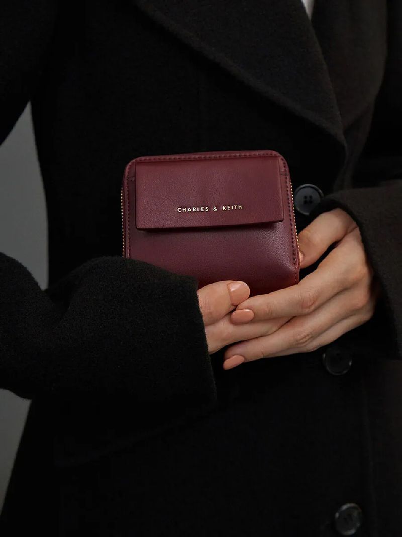 Front Flap Zip-around Mini Wallet