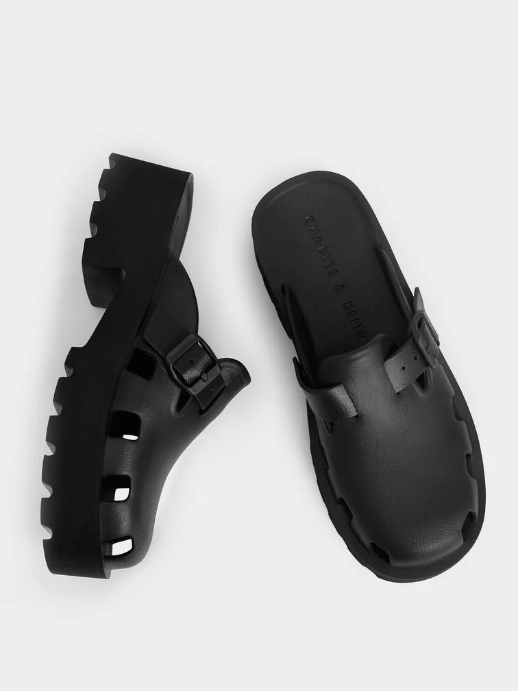 Mae Buckled Platform Mules