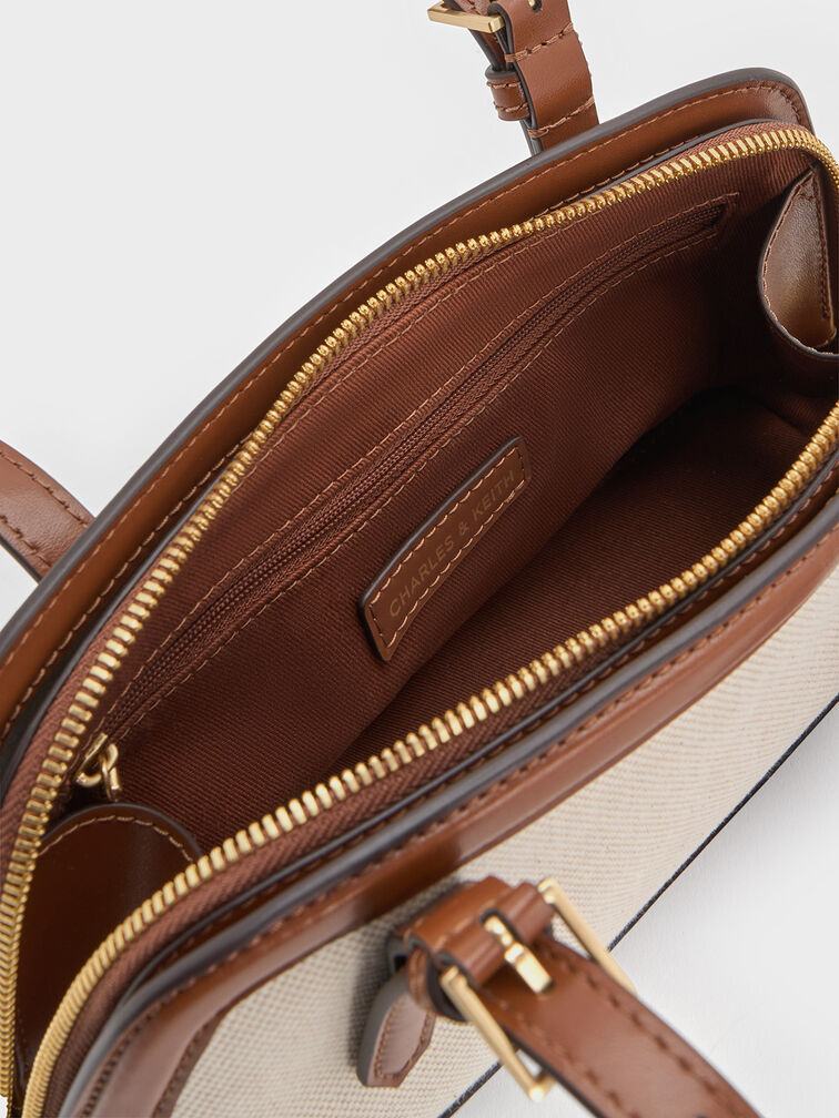 Enola Canvas Two-Tone Elongated-Handle Bag