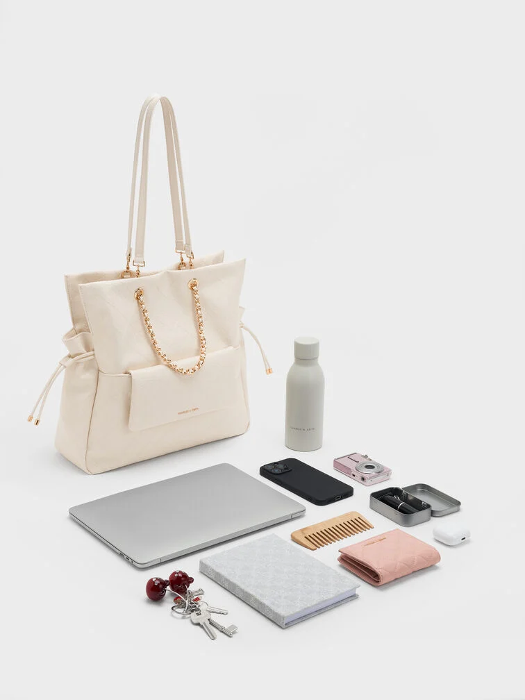 Duo Quilted Braided-Strap Drawstring Two-Way Backpack