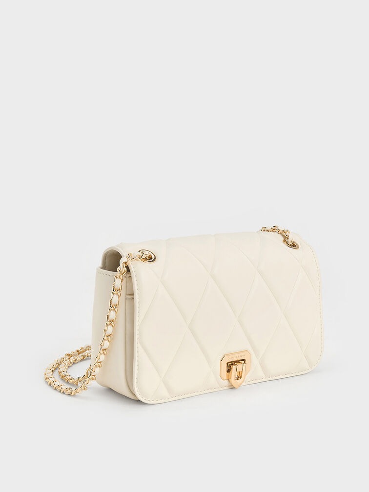 Arwen Diamond-Quilt Quilted Shoulder Bag