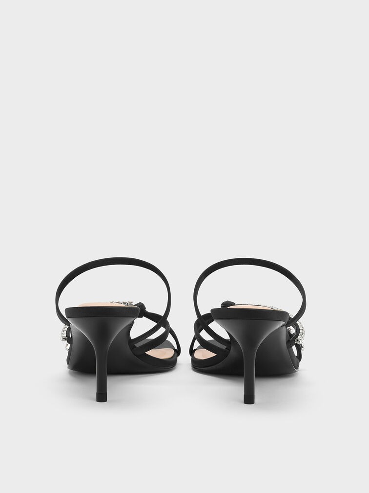 Gem-Embellished Strappy Heeled Sandals Long