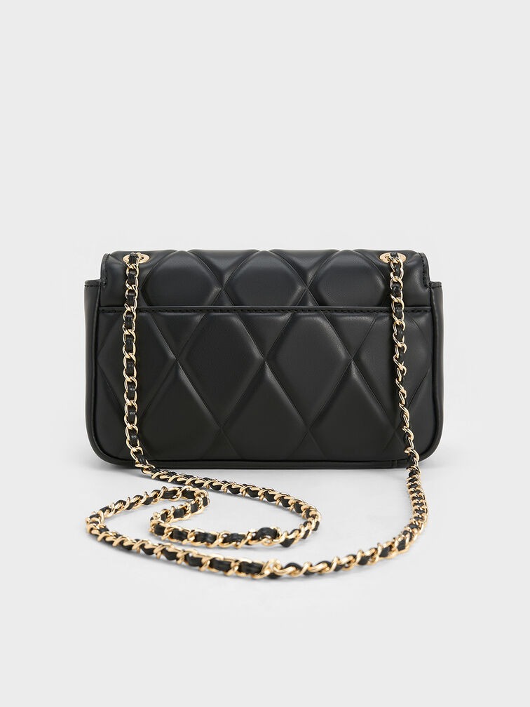 Arwen Diamond-Quilt Quilted Shoulder Bag