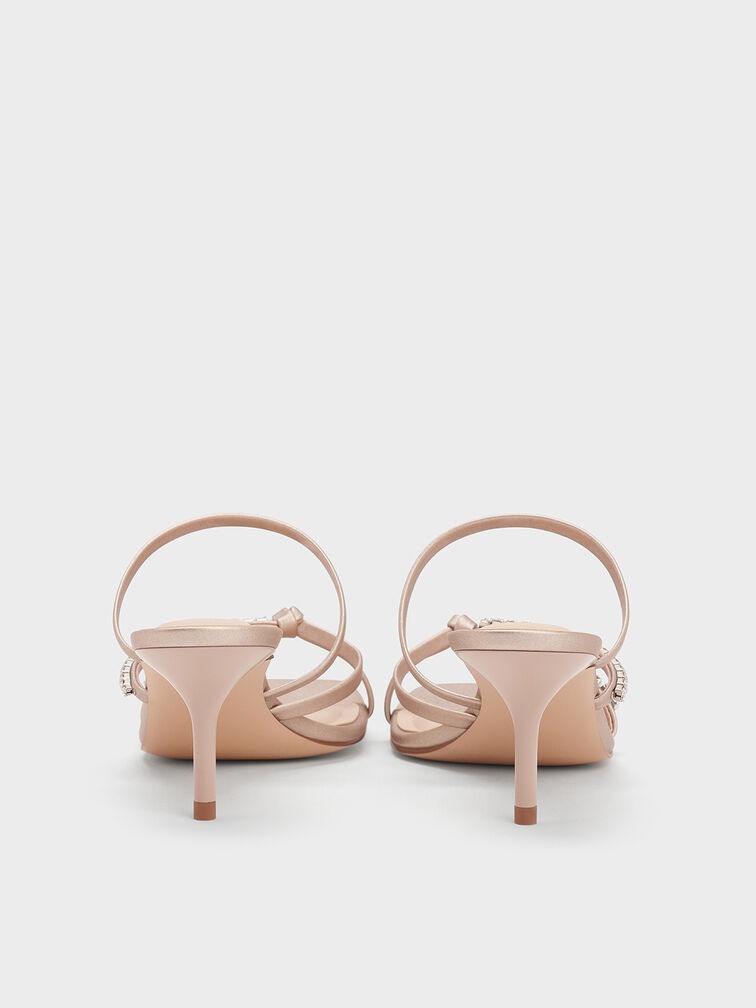 Gem-Embellished Strappy Heeled Sandals Long