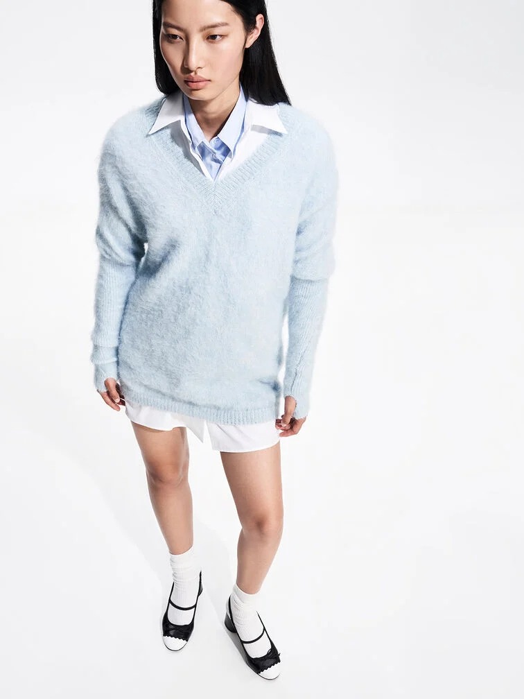 Two-Tone Bow Slingback Pumps