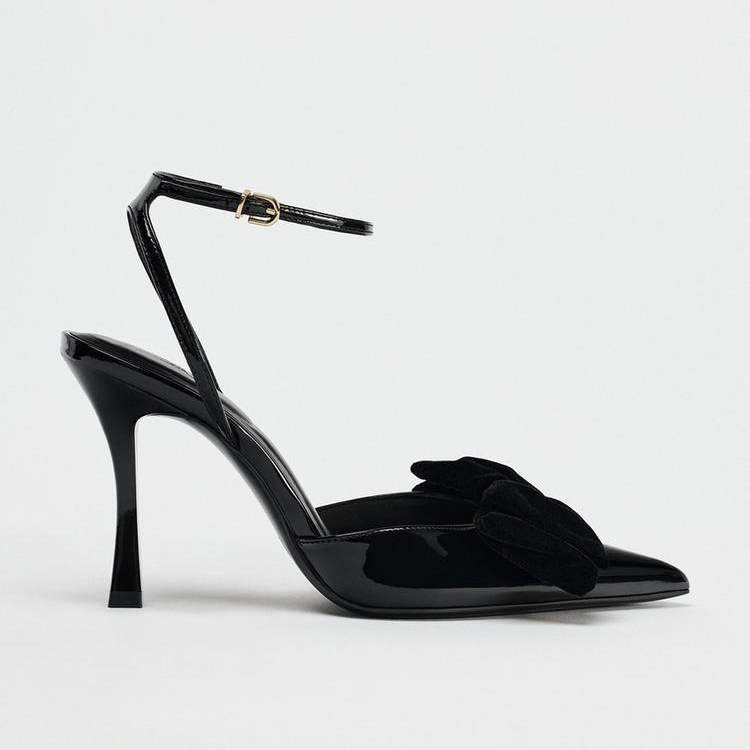 VELVET BOW STILETTO HEELS