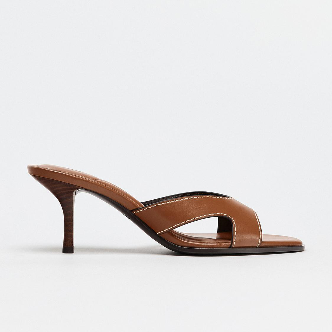 HIGH-HEEL SANDALS WITH TOPSTITCHING