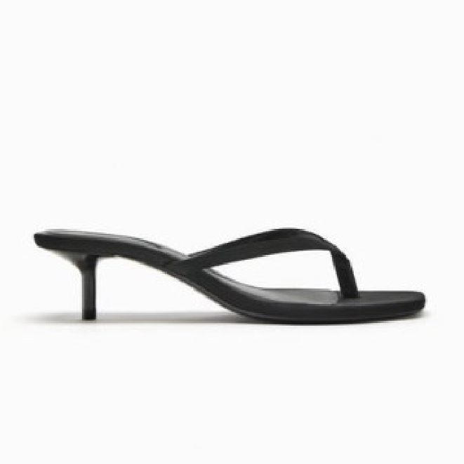 SATIN KITTEN HEEL SANDALS