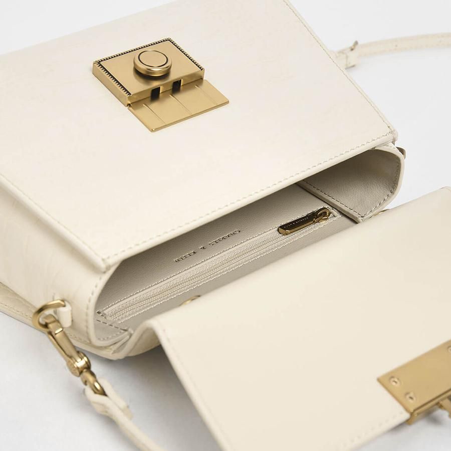 CNK Croc-Effect Structured Sculptural Bag