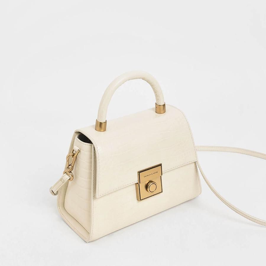 CNK Croc-Effect Structured Sculptural Bag