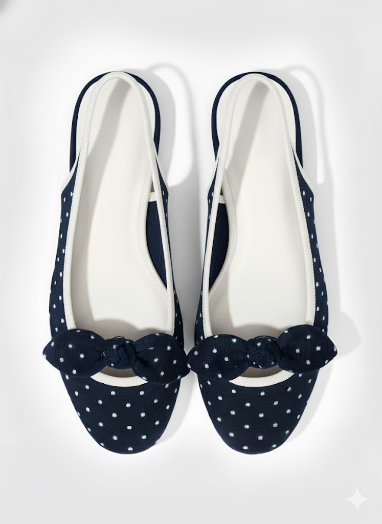 Knot-Bow Slingback Flats