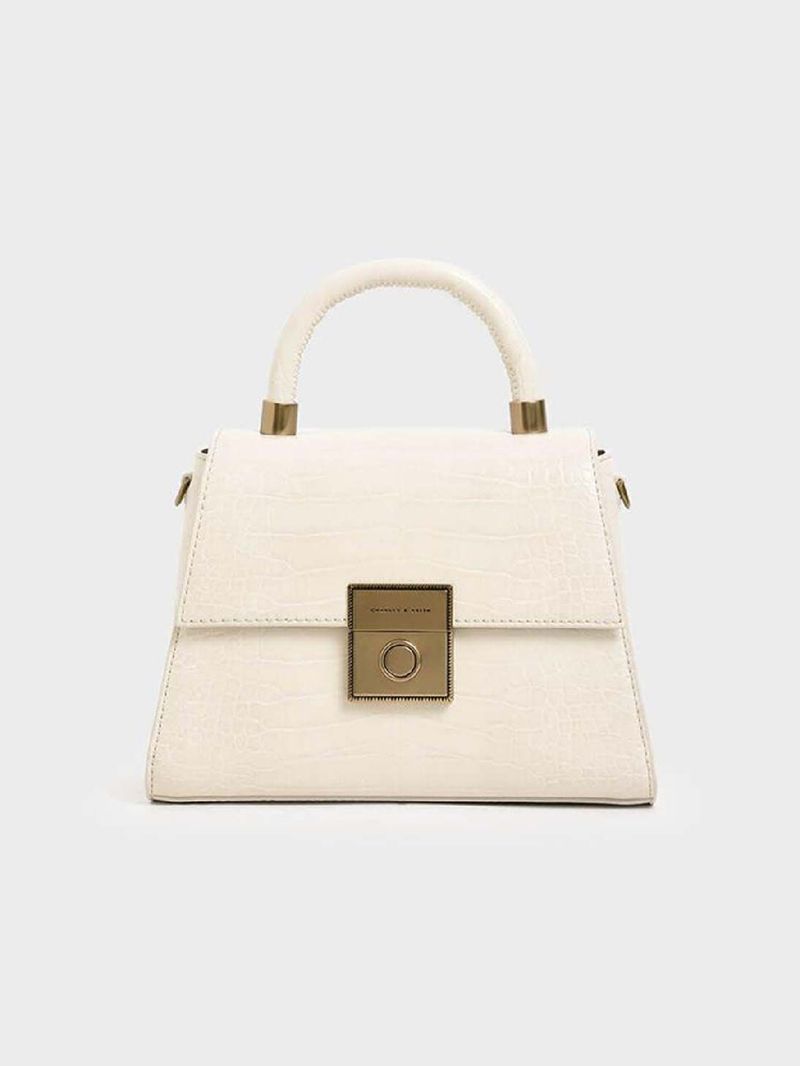 CNK Croc-Effect Structured Sculptural Bag