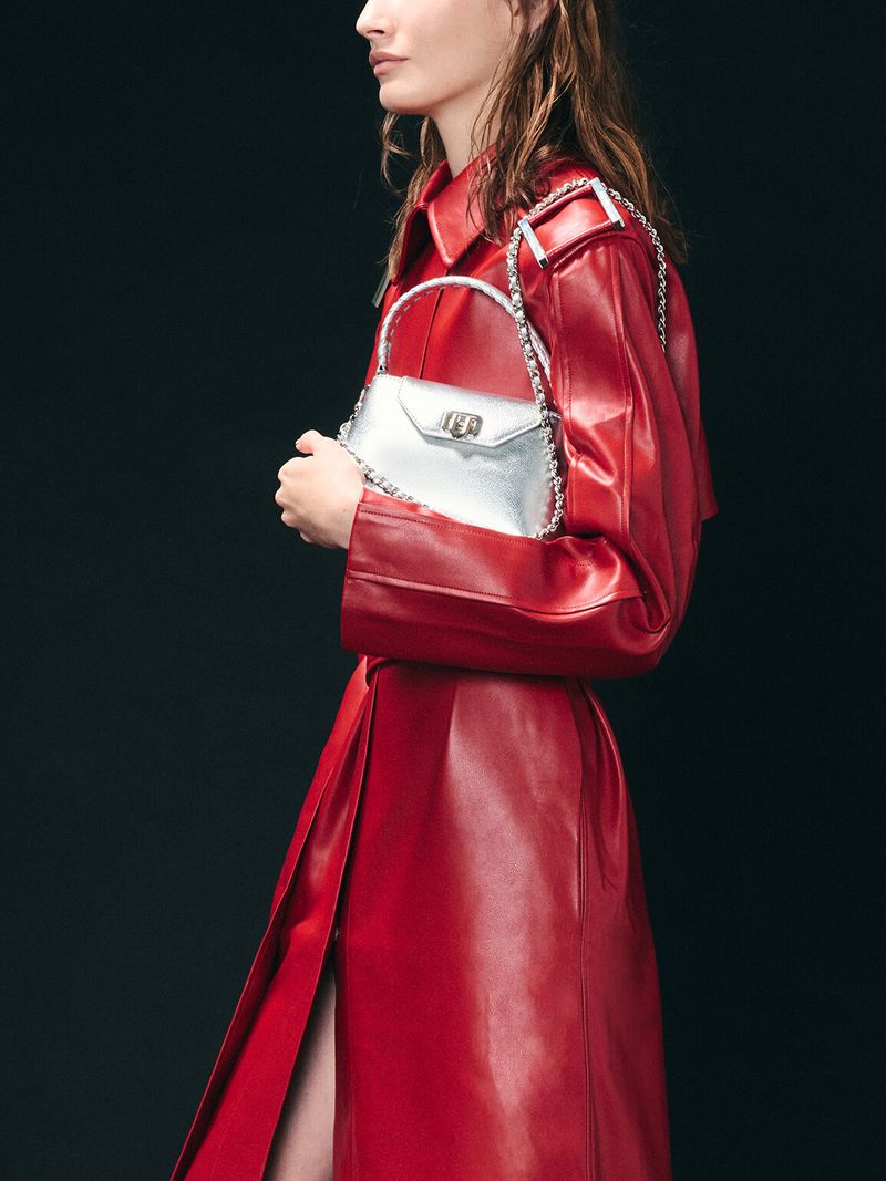 Arwen Croc-Effect Braided-Strap Top Handle Bag