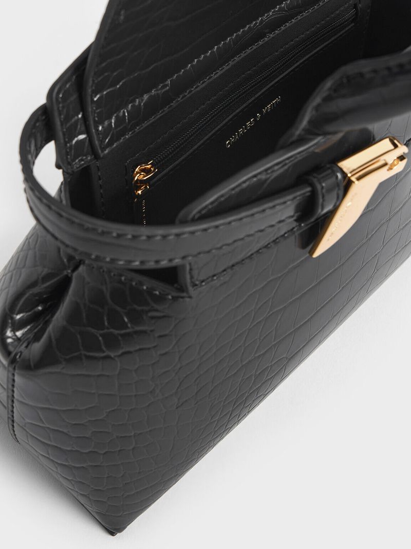 Aurelia Croc-Effect Metallic-Accent Elongated Tote