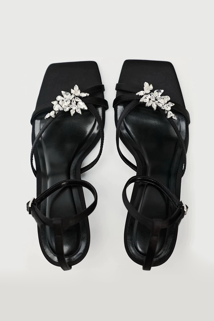 RHINESTONE STRAPPY SANDALS