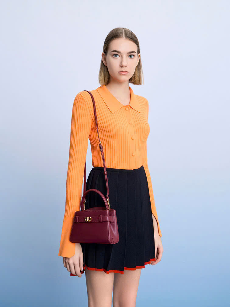 Aubrielle Metallic Buckle HandBag