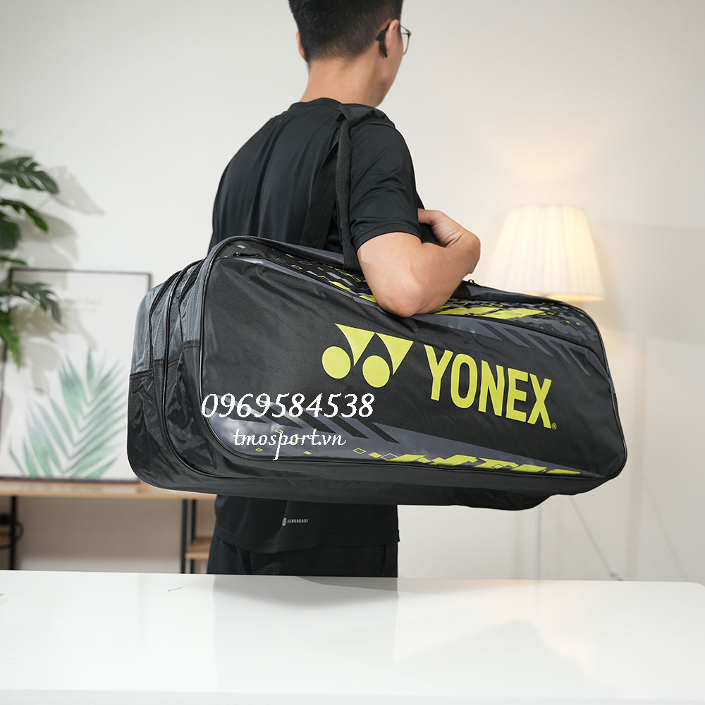 Túi cầu lông chính hãng YONEX TOURMENT BAG - đen/ light lime