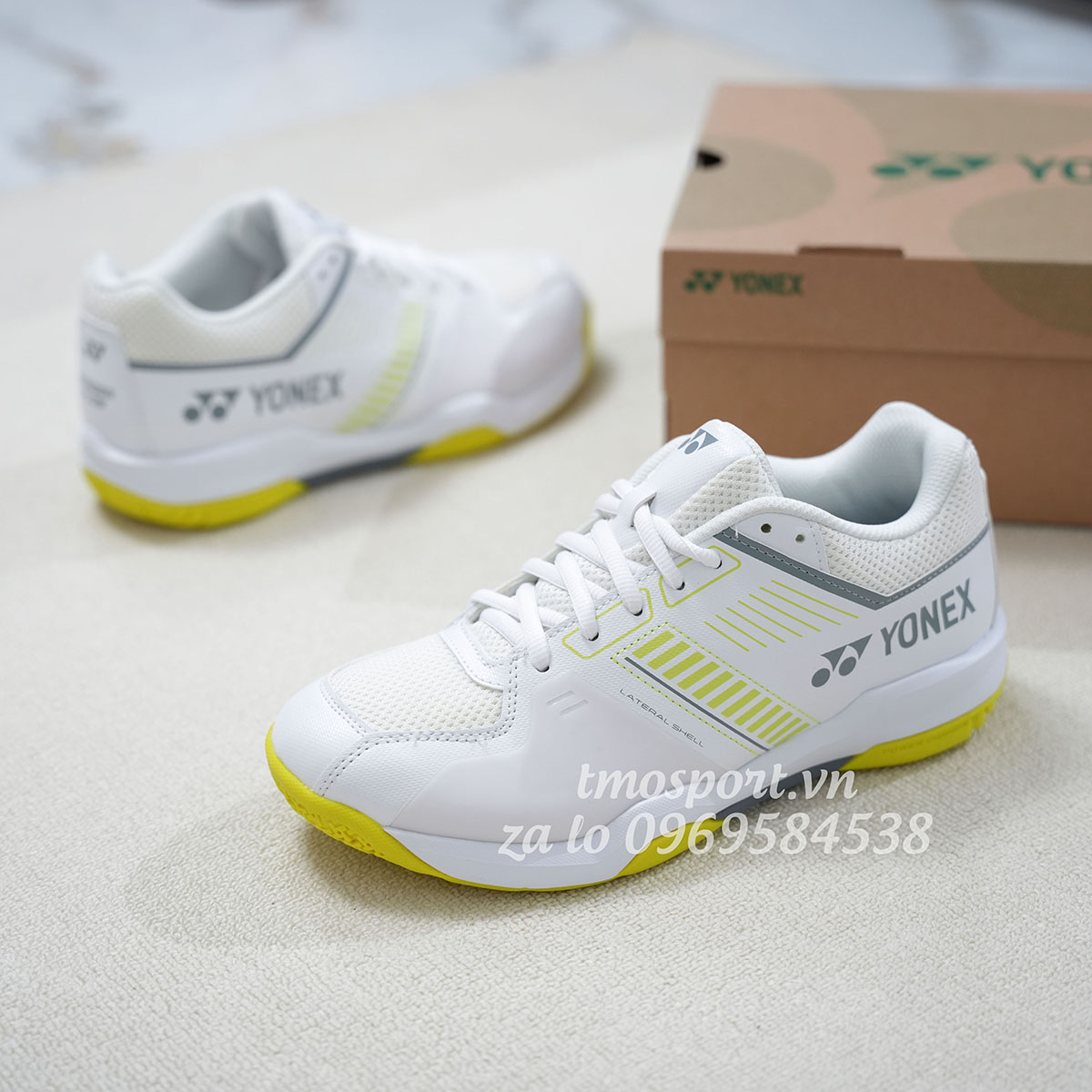 Giày cầu lông Yonex Strider Flow trắng xanh chanh