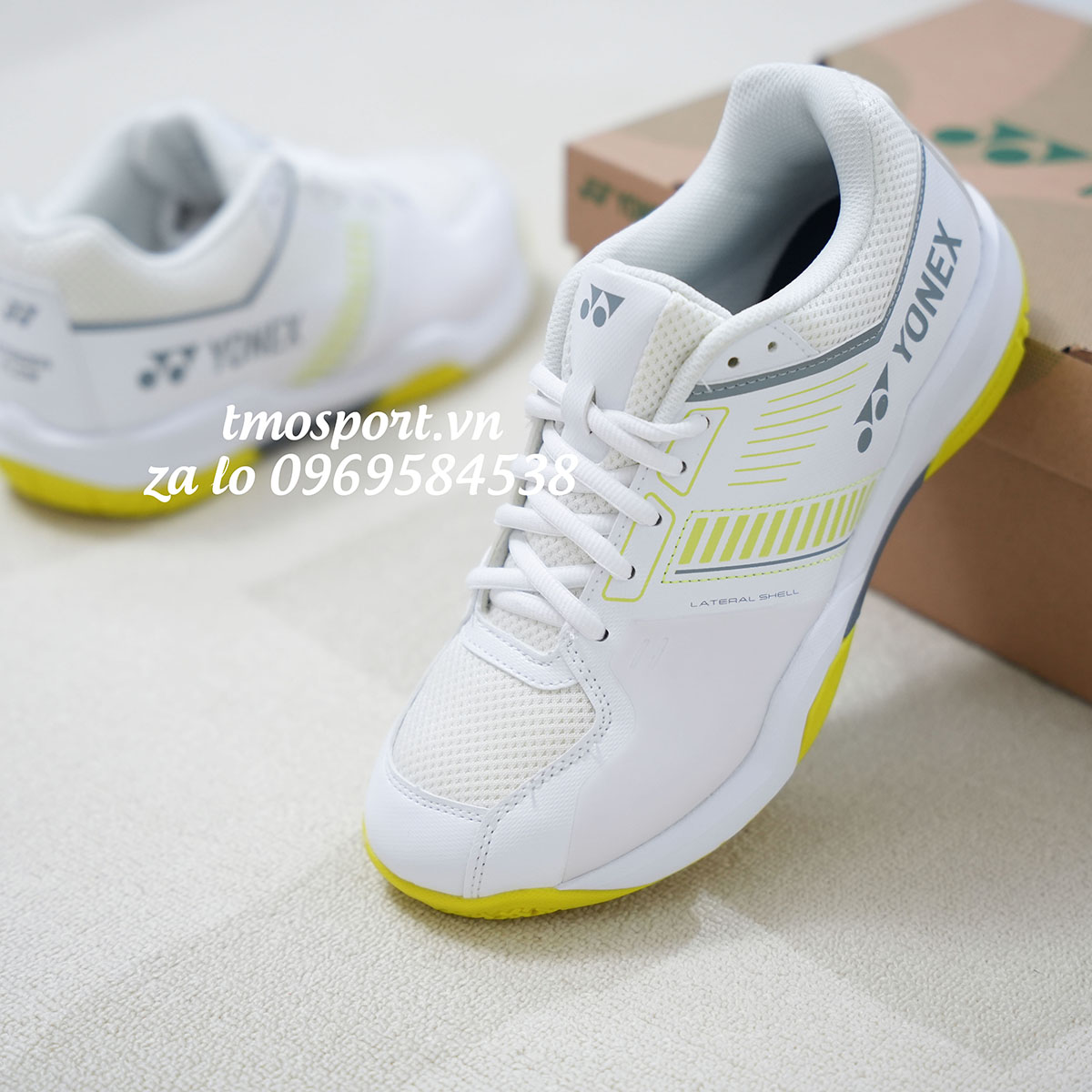 Giày cầu lông Yonex Strider Flow trắng xanh chanh