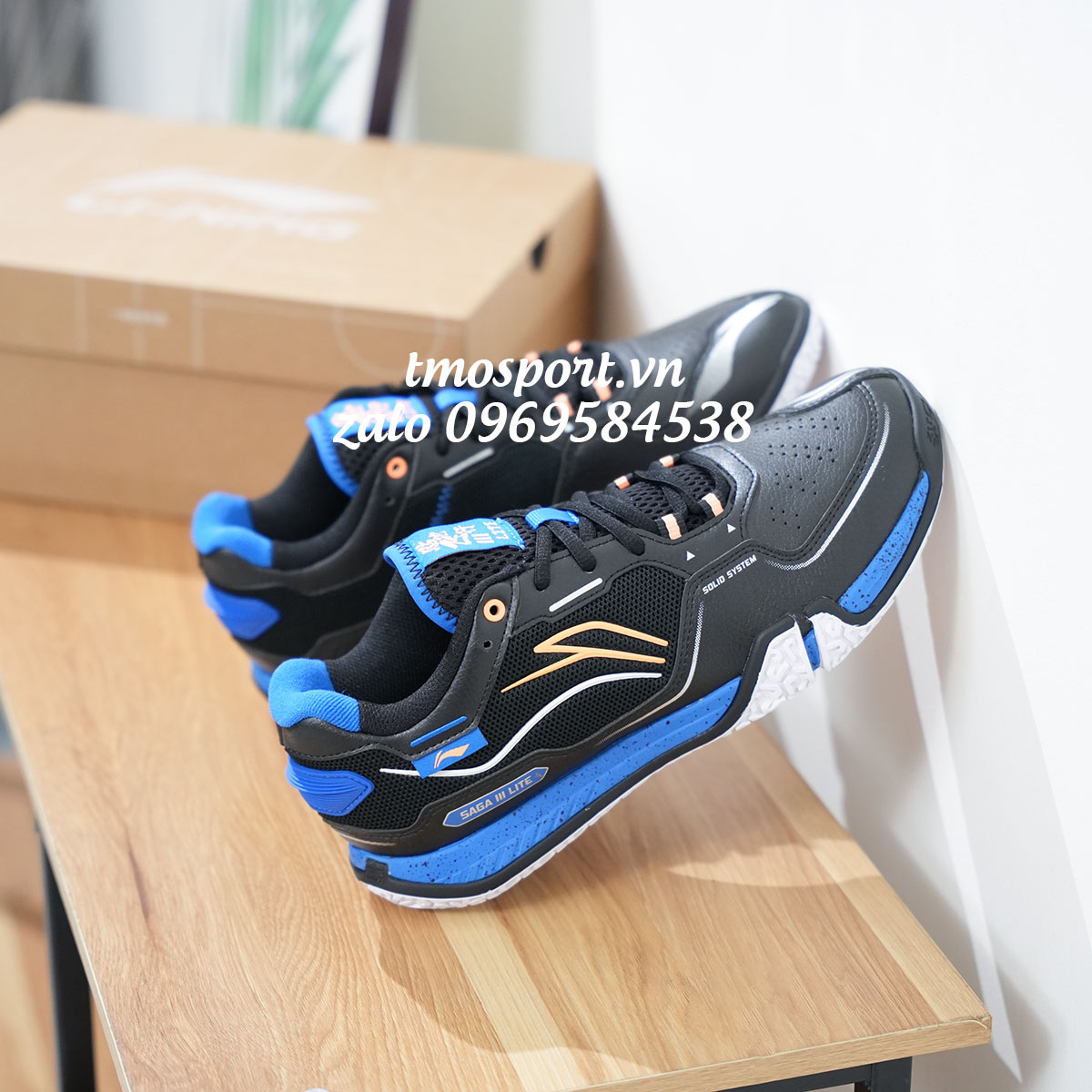 Giày cầu lông Li-Ning Nam Ground-hugging Saga III LITE P-AYTV003-2