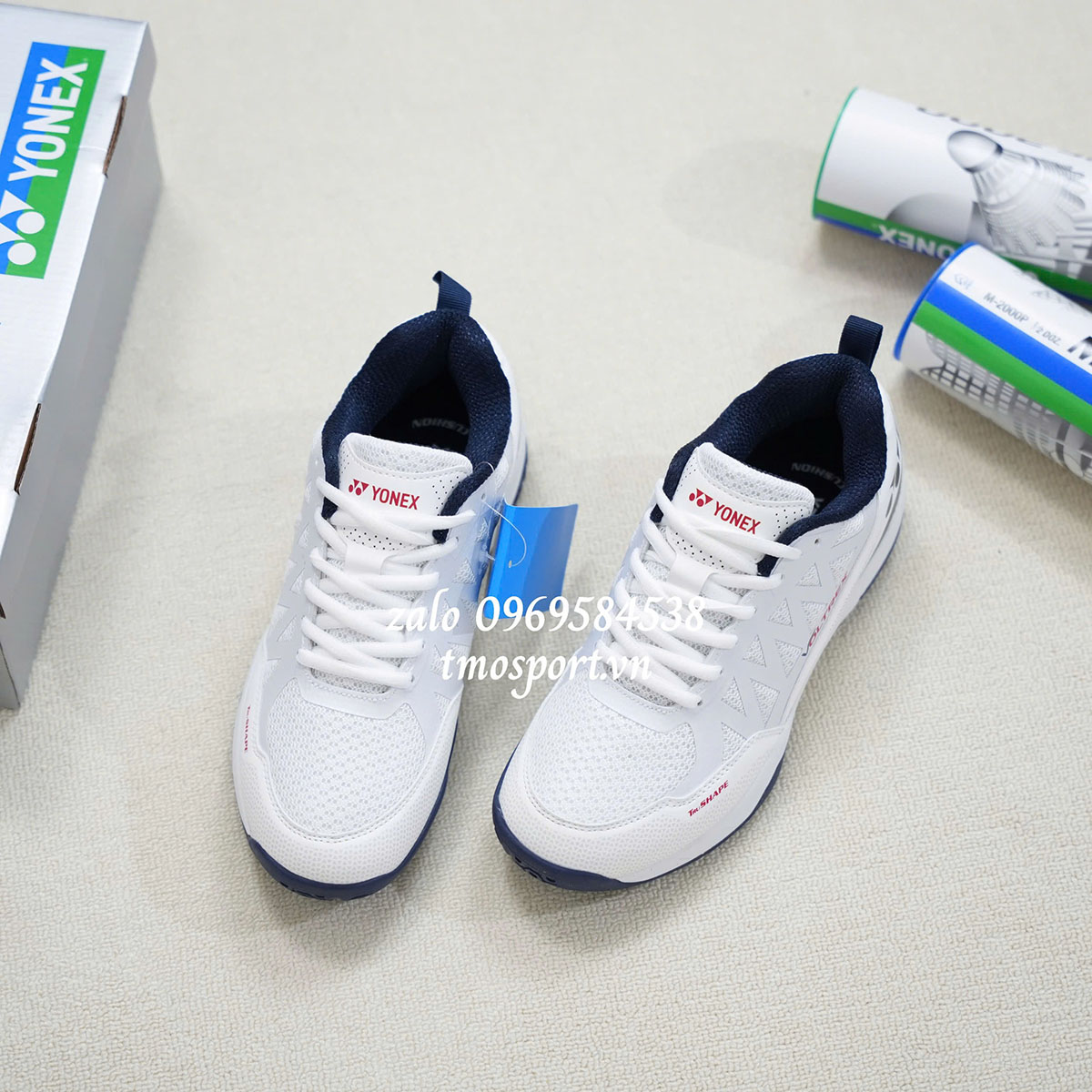 Giày cầu lông Yonex Voltrex trắng xanh navy