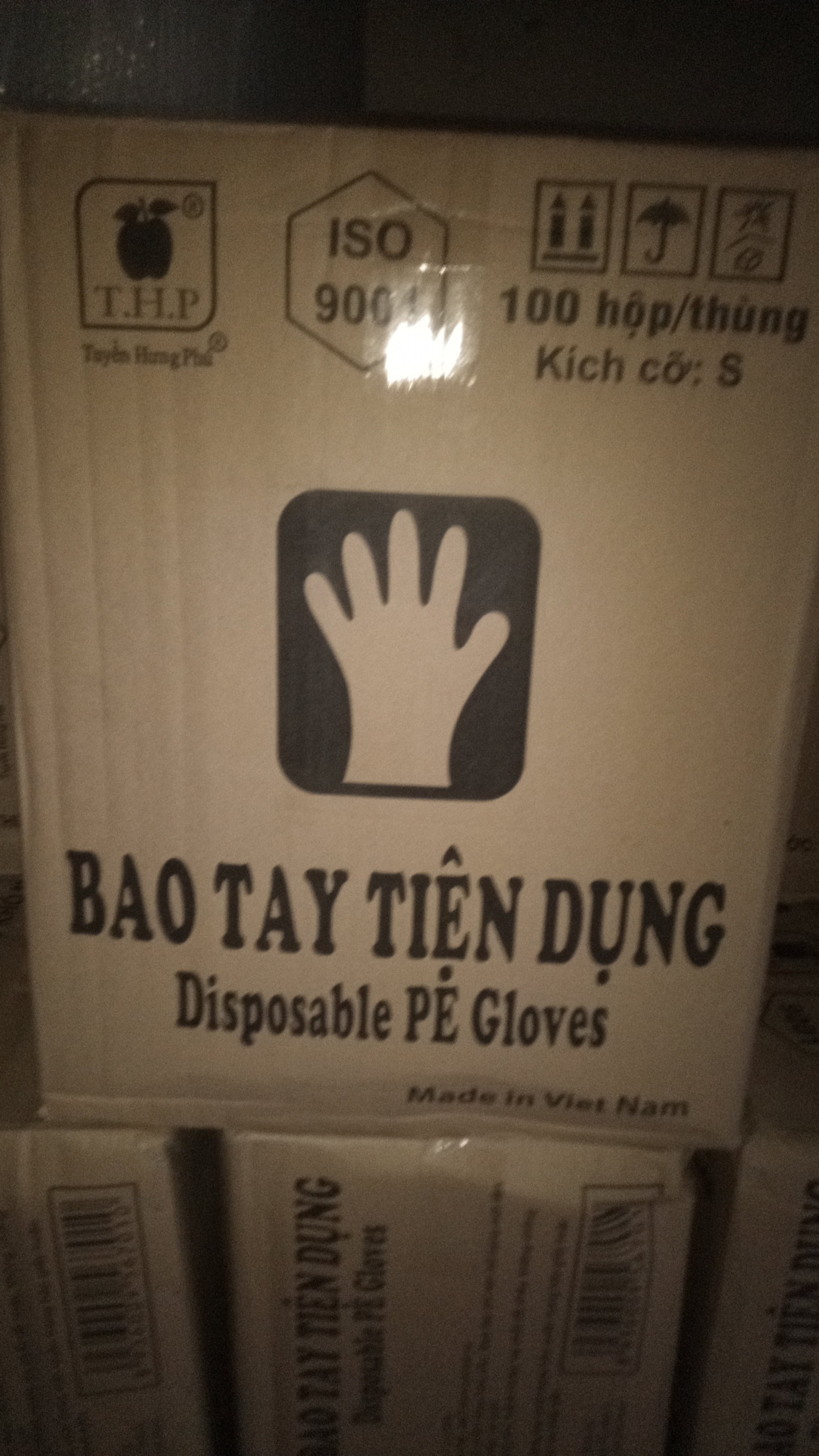 Hộp Bao tay xốp tiện dụng THP trong suốt an toàn vệ sinh thực phẩm -Hộp 100 cái