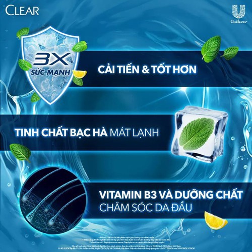 Clear Dầu Gội Mát Lạnh Bạc Hà Chai - 880G