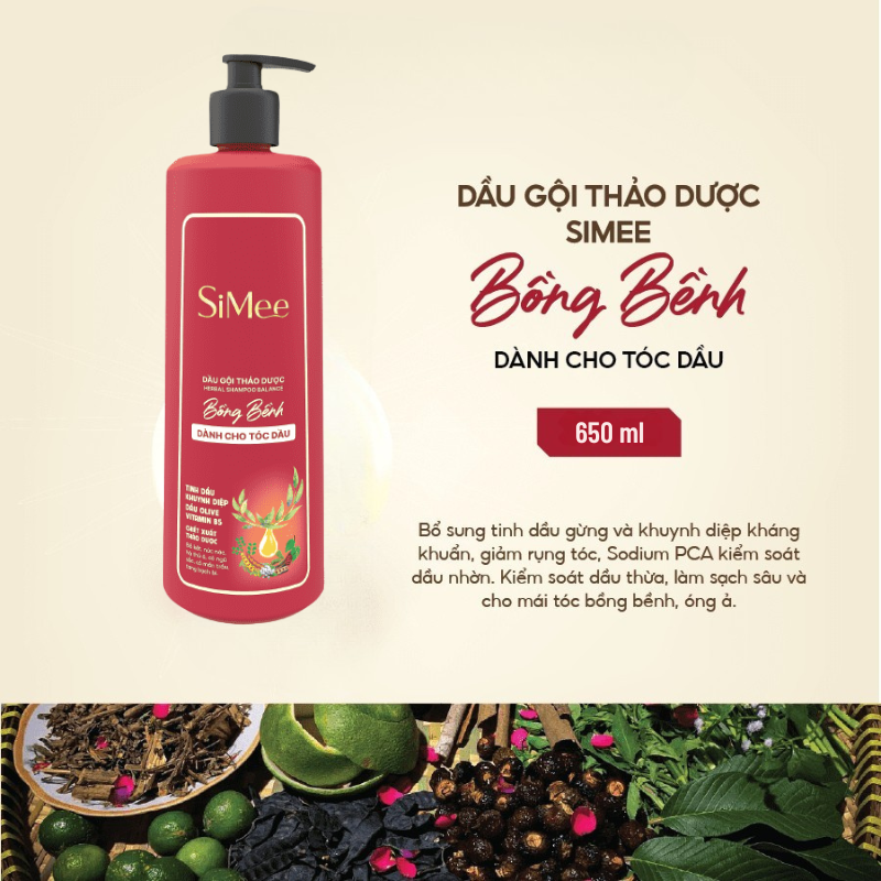 Dầu gội thảo dược Simee Bồng Bềnh Dành cho tóc dầu