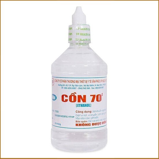 Cồn 70 Độ VP chai/lọ 500ml Màu trắng