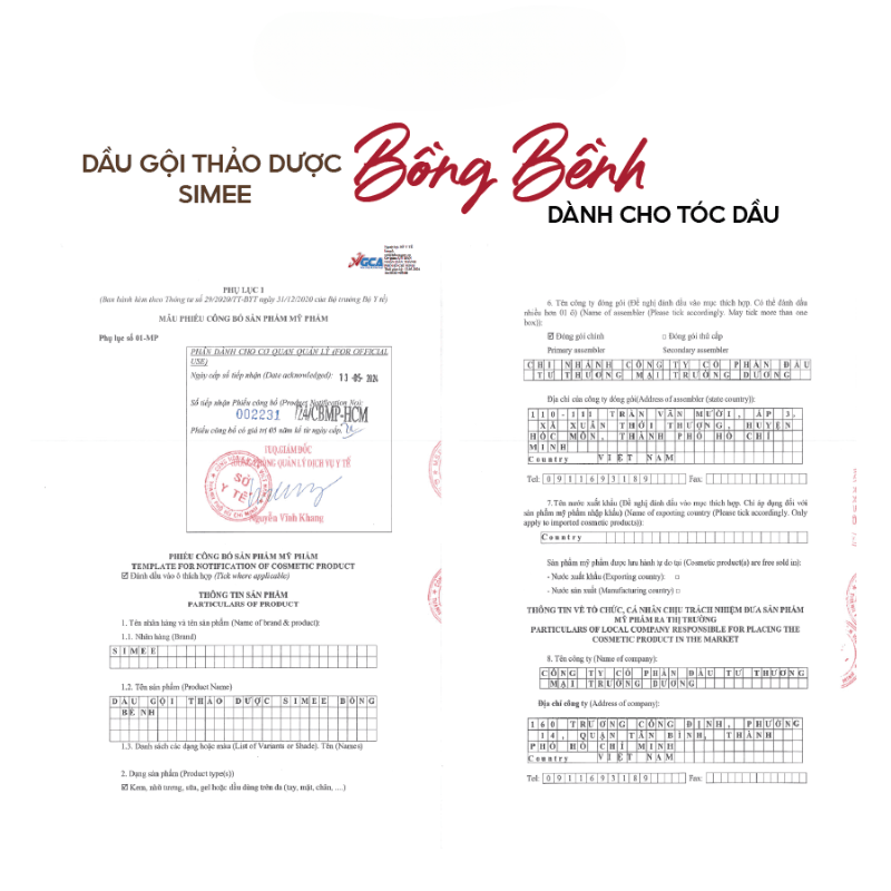Dầu gội thảo dược Simee Bồng Bềnh Dành cho tóc dầu