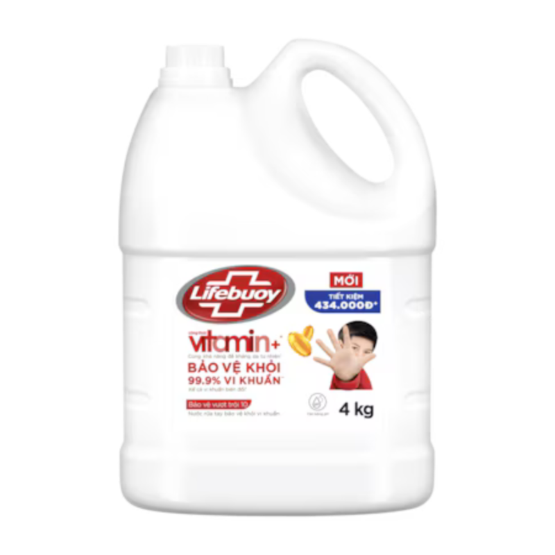 Lifebuoy Nước Rửa Tay Chuyên Dụng Vitamin+ Bảo Vệ Vượt Trội Can-4KG