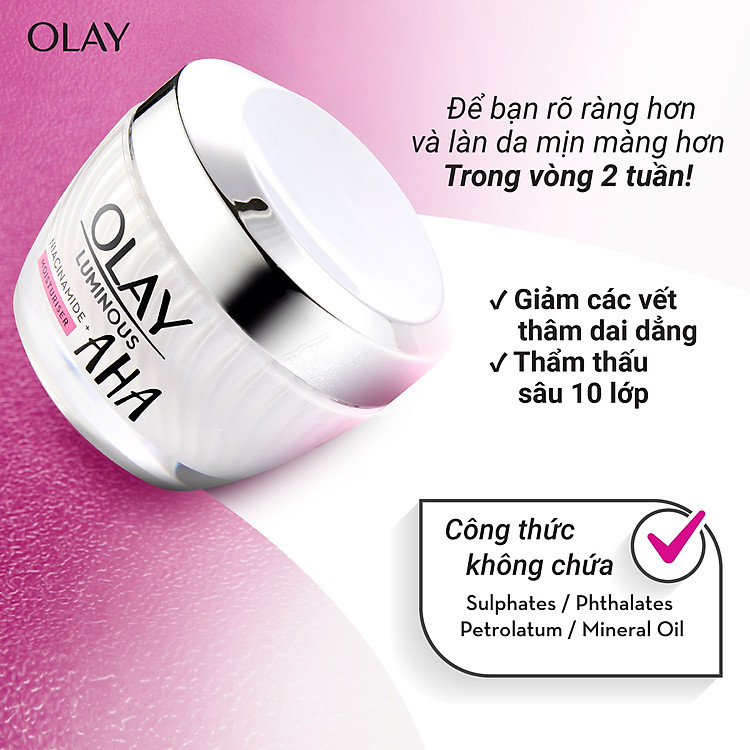 OLAY Luminous Kem Dưỡng Da Serum Niacinamide, Niacinamide + AHA Dưỡng Trắng Da Ngừa Thâm Nám 30g/50g