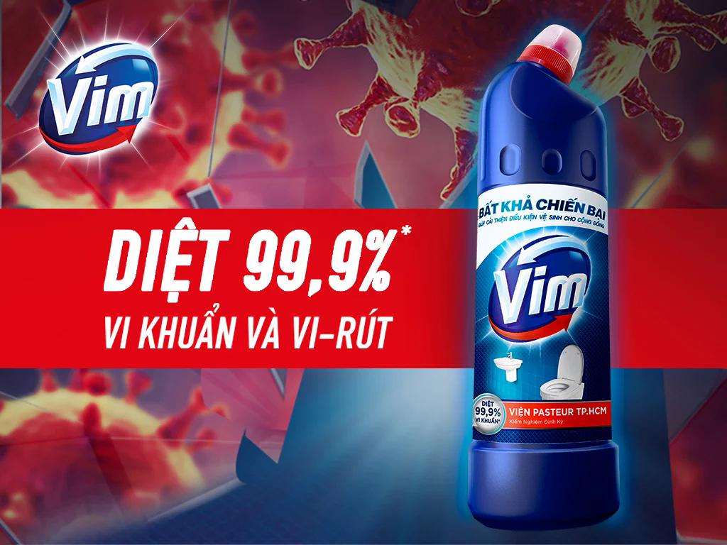 Nước Tẩy Bồn Cầu Vim Diệt Khuẩn 900ml