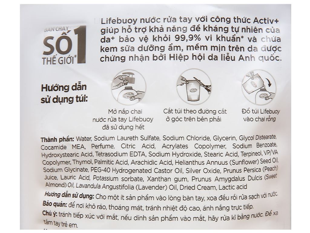 Lifebuoy bảo vệ khỏi vi khuẩn vượt trội túi 400gr