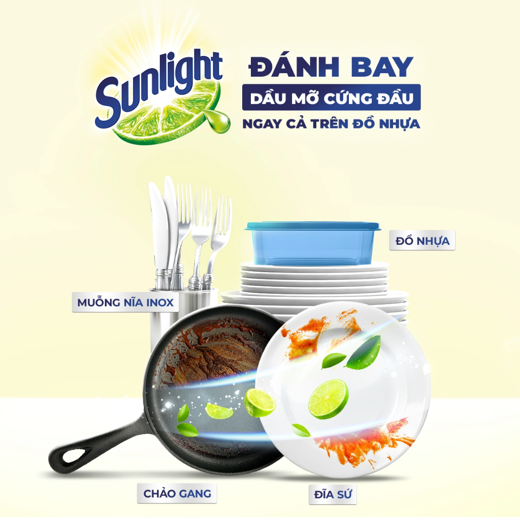 Sunlight Nước Rửa Chén Chanh, Tiết kiệm cho Nhà Hàng, Khách Sạn 9.5kg