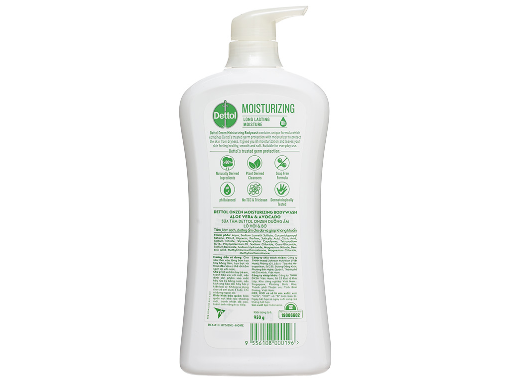 Dettol Onsen Sữa tắm dưỡng ẩm da lô hội & bơ 950g