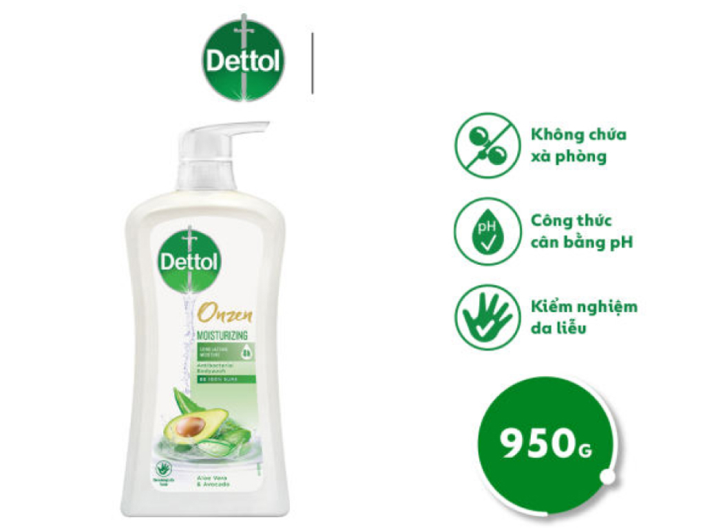 Dettol Onsen Sữa tắm dưỡng ẩm da lô hội & bơ 950g