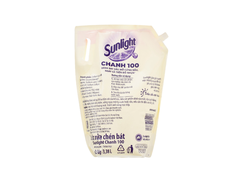 Sunlight Nước Rửa Chén Chanh Túi - 3.5KG