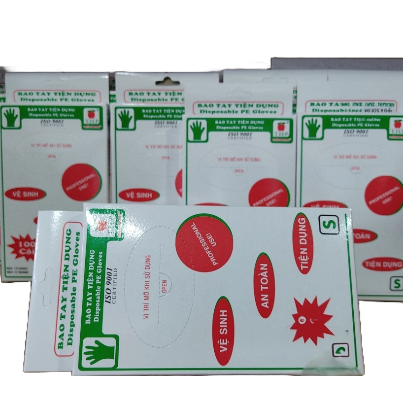 Hộp Bao tay xốp tiện dụng THP trong suốt an toàn vệ sinh thực phẩm -Hộp 100 cái