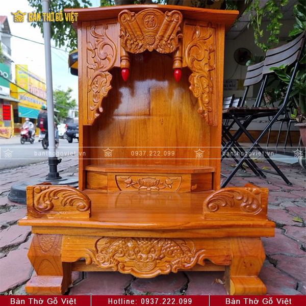 Bàn Thờ Thần Tài Ông Địa Ngang Chân Quỳ GV-TT401