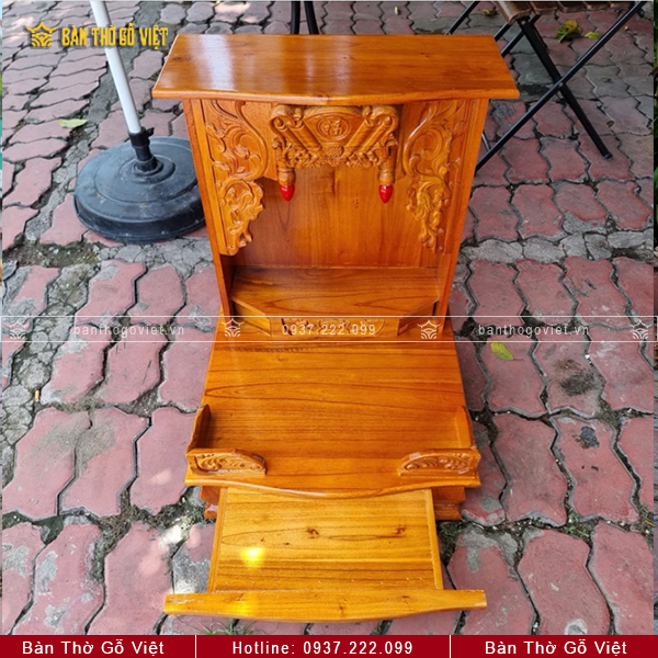 Bàn Thờ Thần Tài Ông Địa Ngang Chân Quỳ GV-TT401
