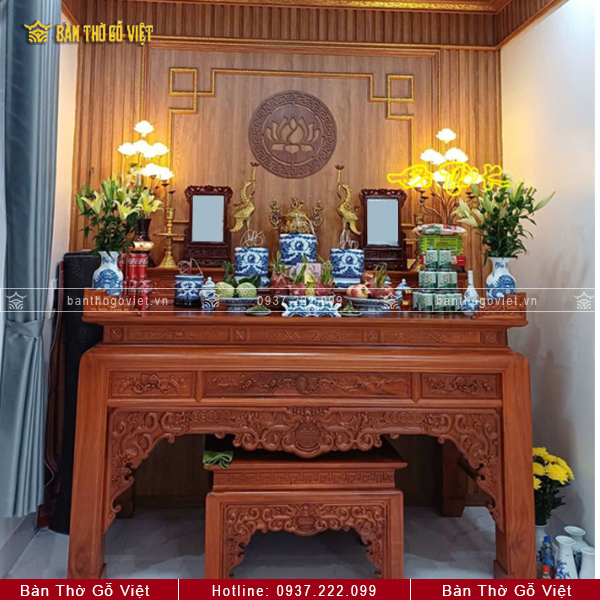 Án Gian Gỗ Hương Đá Đẹp 153x69x127 GV-TD022