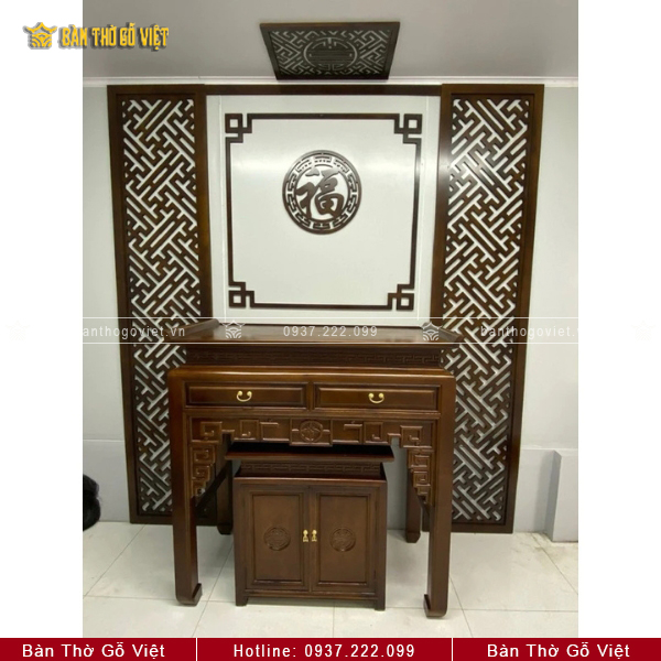 Bàn Thờ Chung Cư Gỗ Sồi Đơn Giản 127x69x127 GV-TD030