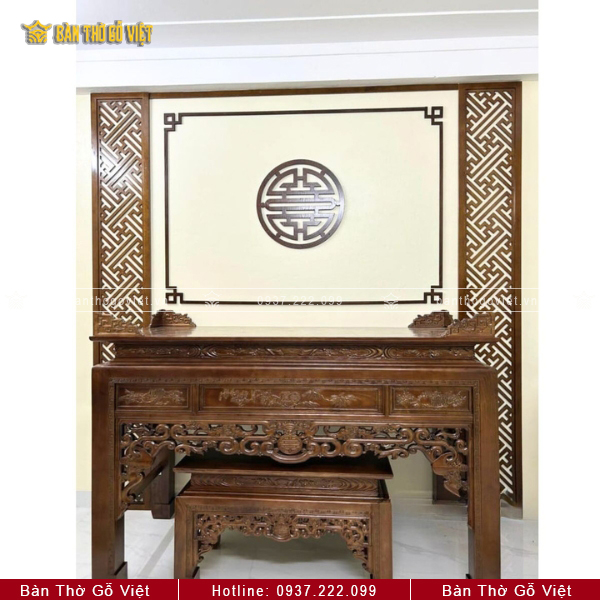 Bàn Thờ Đứng Gỗ Sồi Truyền Thống 153x69x127 GV-TD032